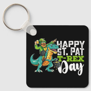 Llavero Feliz día de San Patricio Pat T Rex Dinosaurio