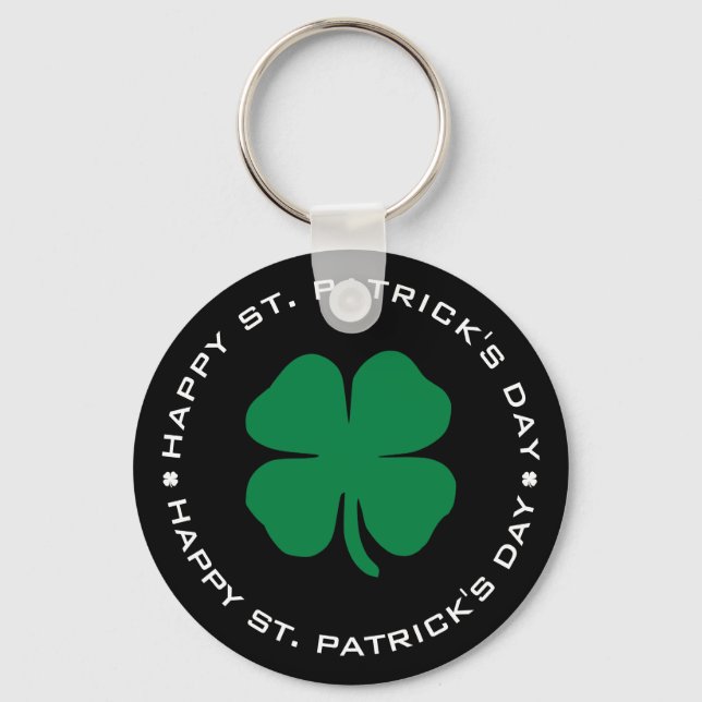 Llavero Feliz Día de San Patricio Shamrock Lucky Charm (Anverso)