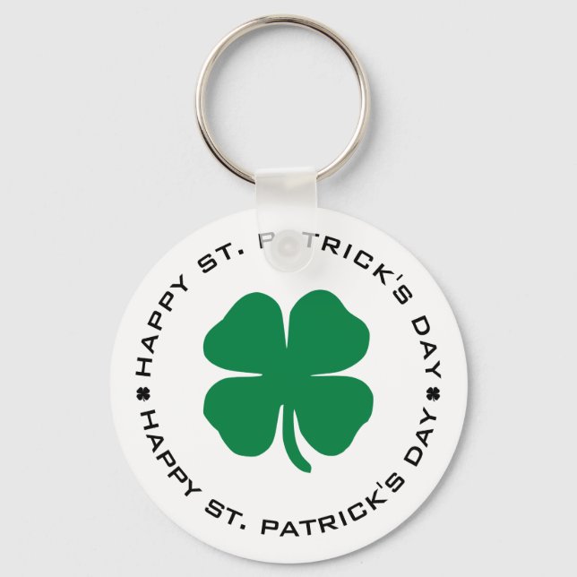 Llavero Feliz Día de San Patricio Shamrock Lucky Charm (Anverso)