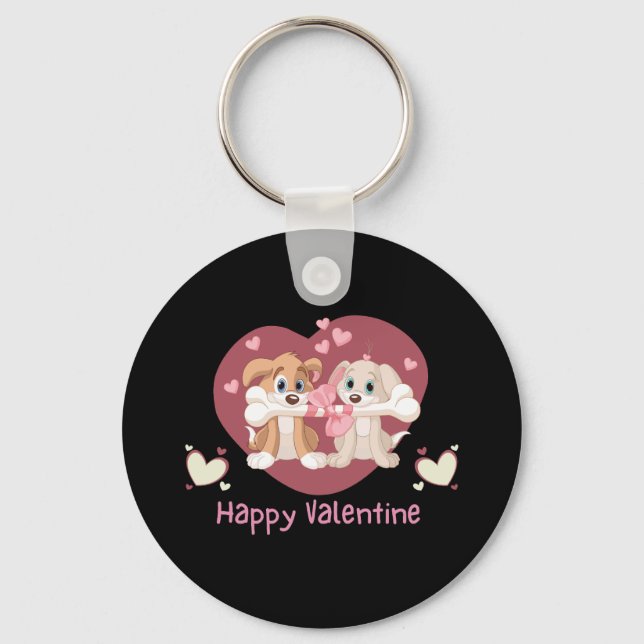 Llavero Feliz Día de San Valentín 2023 gracioso perro (Anverso)