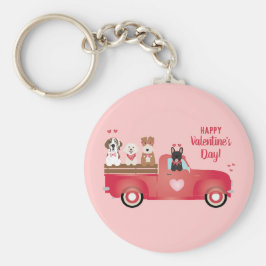 Llavero Feliz Día de San Valentín Camión de recogida Perro