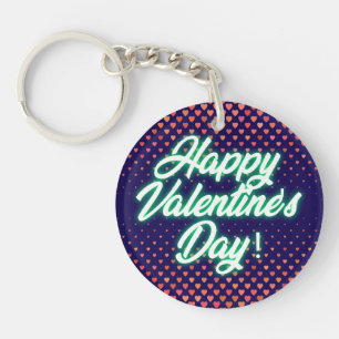 Llavero Feliz día de San Valentín Diseño Neon-23692