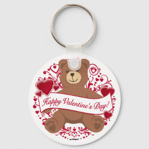 Llavero ¡Feliz Día de San Valentín! Oso de peluche