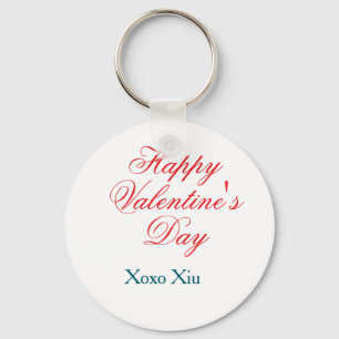 Llavero Feliz día de San Valentín rojo azul xoxo amor nomb