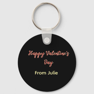 Llavero Feliz día de San Valentín rojo negro de nombre ele