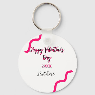 Llavero Feliz día de San Valentín rosa negro letra negrita