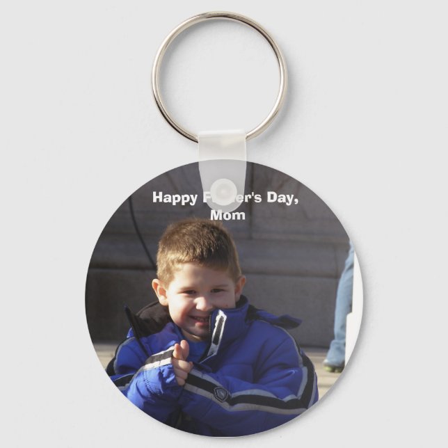 Llavero Feliz Día del Padre, llave redonda de mamá (Anverso)