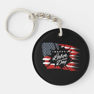 Llavero Feliz Día del Trabajo Regalo Bandera Americana