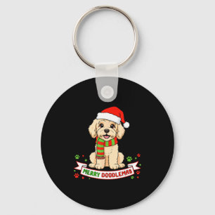 Llavero Feliz Doodlemas Goldendoodle Perro De Navidad Dood