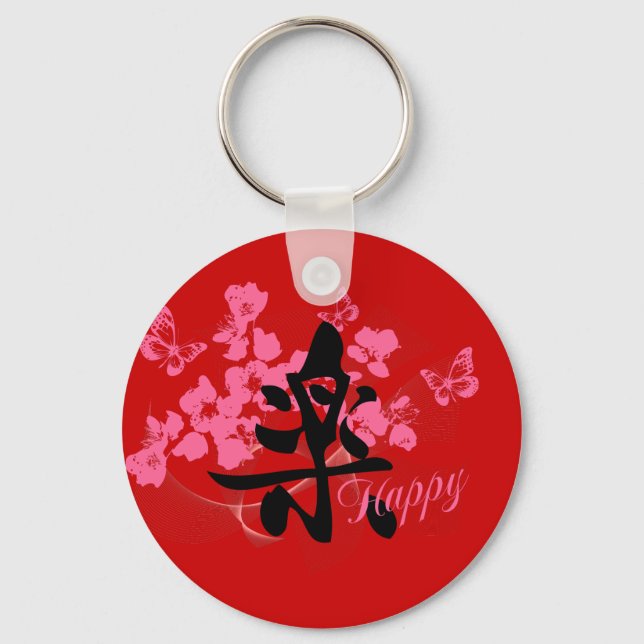 Llavero Feliz en Kanji Keychain (Anverso)