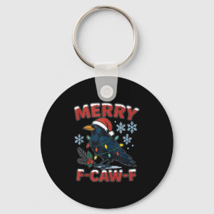 Llavero Feliz F-caw-f Cuervo Divertido Meme Cuervo Navidad