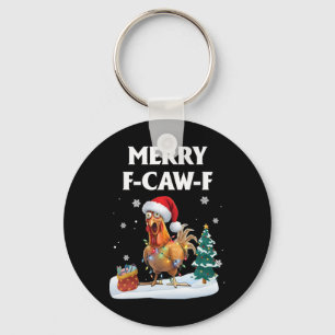 Llavero Feliz F-caw-f Gallo de Navidad Divertido Pollo San
