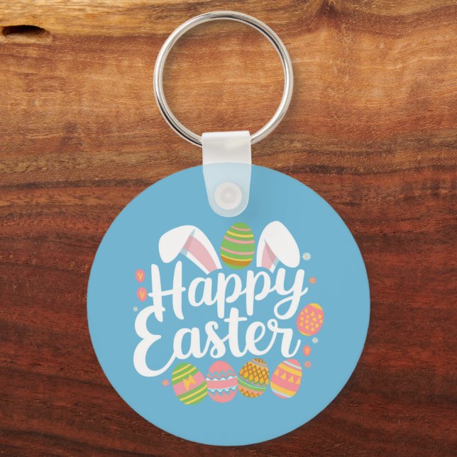 Llavero Feliz feriado de huevo de conejo de pascua (Anverso)