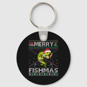 Llavero Feliz Fishmas Por Byss Pesca De Navidad Suéter Feo