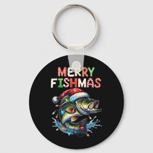 Llavero Feliz Fishmas Santa Amantes de la Pesca Divertido 