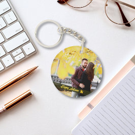 Llavero Feliz foto de la pareja de otoño Keychain