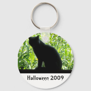 Llavero Feliz Gato Negro de Halloween