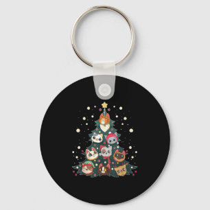 Llavero Feliz Gatonavidad Árbol de Navidad Divertido, Gato
