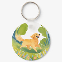 Feliz Golden Retriever | Tarjeta de agua ligera