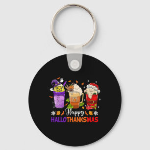 Llavero Feliz Hallothanksmas café Latte Halloween gracias