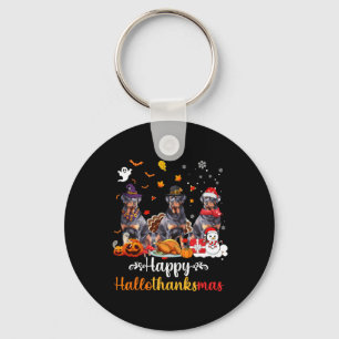 Llavero Feliz Hallothanksmas Rottweiler Perro Halloween Ch