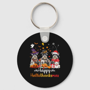 Llavero Feliz Hallothanksmas Schnauzer Dog Halloween Chris