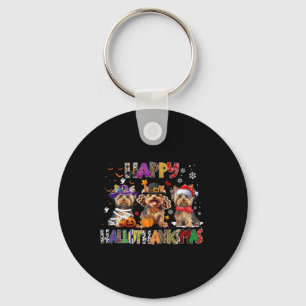 Llavero Feliz Hallothanksmas Yorkshire Dog Lover Halloween