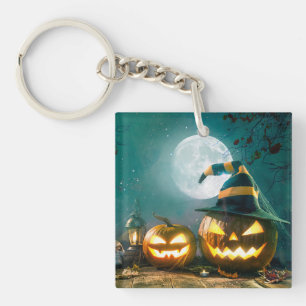 Llavero Feliz Halloween Art Gracioso Jack O Lantern Hallow