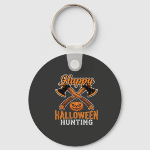 Llavero Feliz Halloween Caza Hachas Cruzadas Calabaza