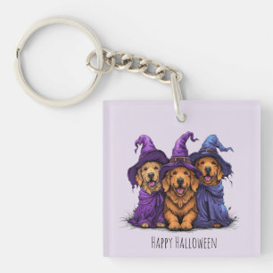 Llavero Feliz Halloween Golden Retriever Dogers Witches