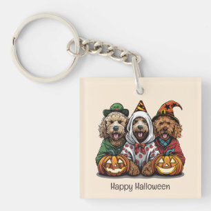 Llavero Feliz Halloween Goldendoodle Dogs