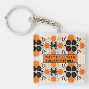 Llavero Feliz Halloween Naranja Calabaza
