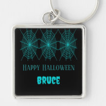 Feliz Halloween neurona azul spiderweb negro