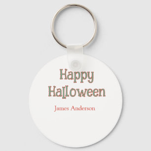Llavero Feliz Halloween verde naranja pastel moderno trend