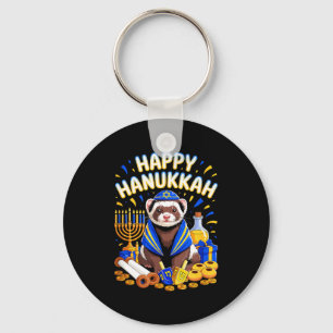 Llavero Feliz Hanukká Hurón con Disfraz Judío Aniam