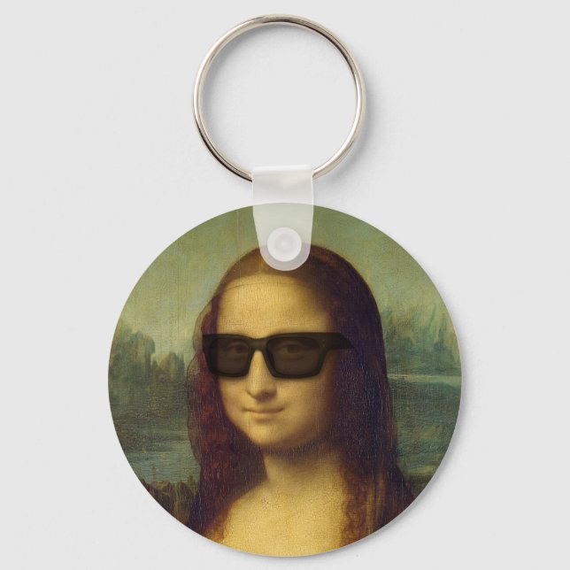 Llavero Feliz Hipster Mona Lisa Shades Leonardo da Vinci (Anverso)