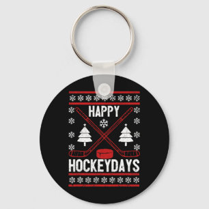 Llavero Feliz Hockeydays Divertido Navidades Jugador de Ho