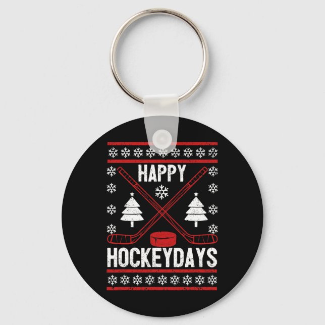 Llavero Feliz Hockeydays Divertido Navidades Jugador de Ho (Anverso)
