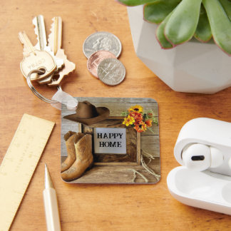 Llavero Feliz Hogar Estilo De Vaquero Vaquero Con Boys De