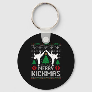 Llavero Feliz Kickmas Karate Jiu Jitsu Feo Navidad Xmas