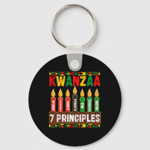 Llavero Feliz Kwanzaa Kinara Siete Principios Velas Pan