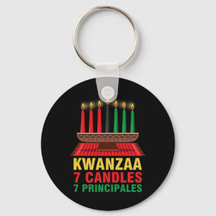 Llavero Feliz Kwanzaa Kinara Siete Principios Velas Pan
