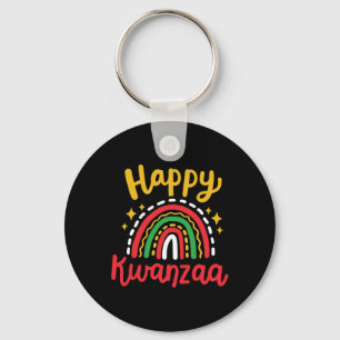 Llavero Feliz Kwanzaa Retro Groovy Rainbow African America