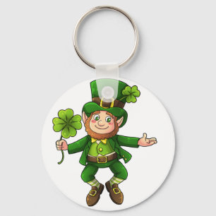Llavero Feliz Leprechaun y Shamrock