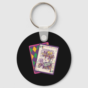 Llavero Feliz Mardi Gras Tarot Card Louisiana Mardi Gras Q