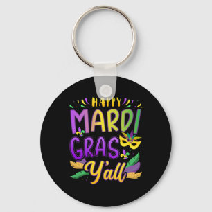 Llavero Feliz Mardi Gras Y Todos Con Máscara De Nueva Orle
