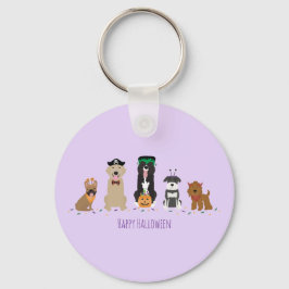 Llavero Feliz morado de perros de Halloween