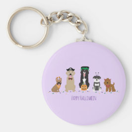 Llavero Feliz morado de perros de Halloween