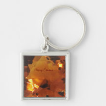 Feliz Naranja navideño Sapphire Keychain