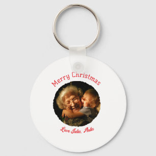 Llavero Feliz Navidad abuela hija foto círculo
